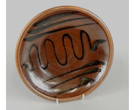 A Muchelney Studio Pottery stoneware bowl, by John & Lizzie Leach, with striped decoration, in the manner of the Leach family