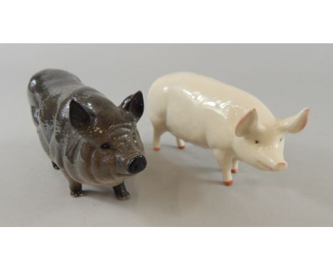 A Royal Doulton ceramic pot bellied pig, and a Beswick pig, Champion Wall Queen, F40 (2)