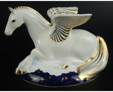 A Royal Crown Derby Pegasus paperweight, the first of a pair of mythical beasts, exclusive to Govier's of Sidmouth, limited e
