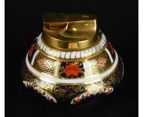 A Royal Crown Derby lighter in the Imari pattern, with red stamp to underside, stamped 1128