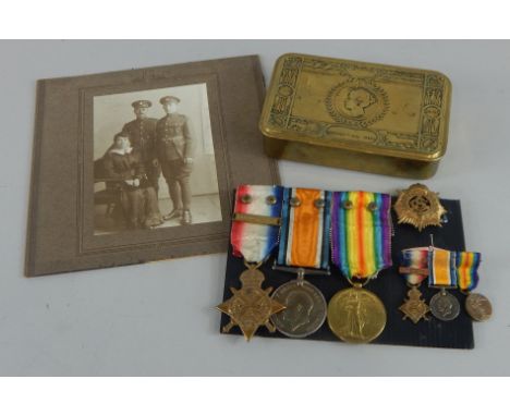 A collection of WWI medals and miniatures, each relating to a Edward Newman of The Army Service Corps, to include 1914 Star w