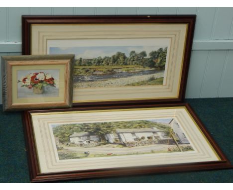 After Graham Cowen.  Summer Afternoon Stonethwaite, Borrowdale, artist signed limited edition prints, 30cm x 64cm, another si