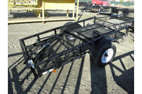 4' X 8' single axle flatbed, expanded metal deck & ramp