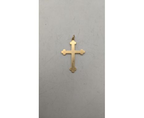 A yellow metal pendant fashioned as a crucifix tested as 14ct yellow gold 3.7gLocationIf there is no condition report shown, 