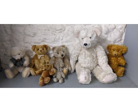 A collection of bears to include three Deans Rag Book bears, two Steiff bears, a Merrythought bear and one otherLocation: LAB