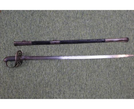 Early 20thC Light Infantry Sgts Dress sword in scabbard. 101cm in Length 