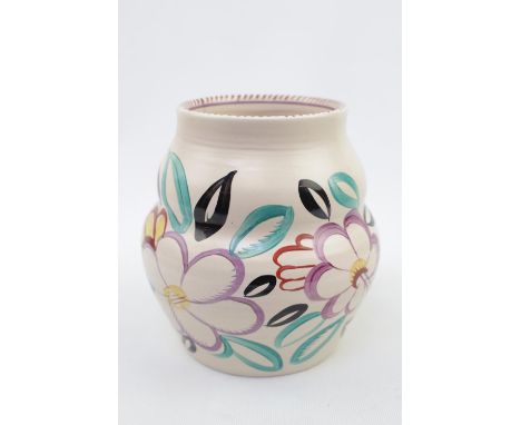 Hand Painted Susie Cooper 1930s Vase. Painted to base Susie Cooper 1933 E/553K 16cm in Height 