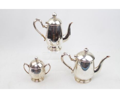 Good quality 20thC Silver Imported Sterling Silver 5 Piece Tea set of Pear Shape. 910g total weight 
