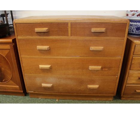 Mid (Danish) Century Chest of 2 over 3 drawers with cup handles. 106cm in Width 