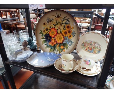 A COLLECTION OF ROYAL DOULTON BUNNYKINS ceramics, a Poole Pottery bird sitting on a flowerpot and other ceramics