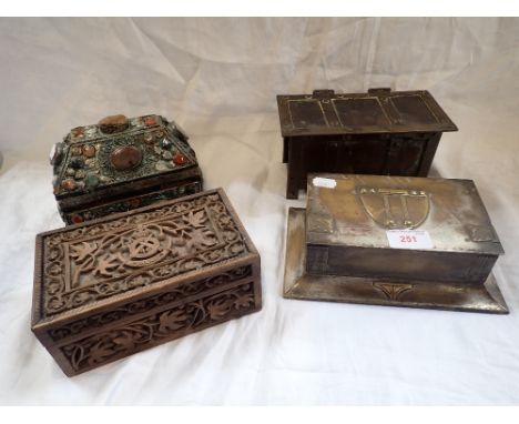 A WMF CIGARETTE BOX and three Vintage boxes (4)