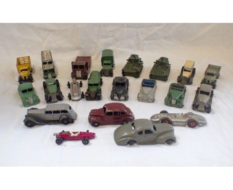 A COLLECTION OF VINTAGE DINKY TOYS, to include a Studebaker and a Lagonda, circa 1930s-50s