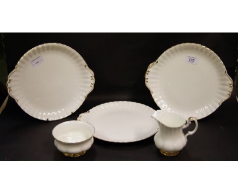 Royal Albert "Val d'Or"; six place setting, including six cups, saucers and sideplates, plus a milk jug, sugar bowl and six s