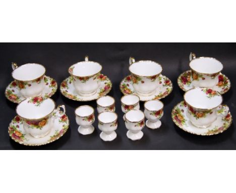Royal Albert "Old Country Roses"; six cups and saucers and six egg cups