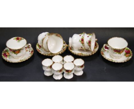 Royal Albert "Old Country Roses"; six cups and saucers and six egg cups