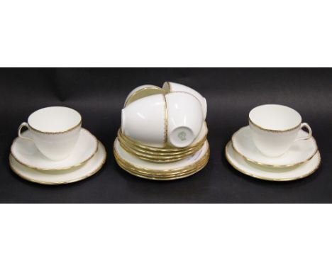 Foley Bone China; an eight place setting tea service with cups, saucers and sideplates