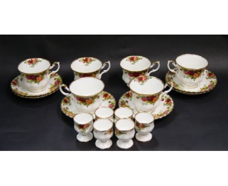 Royal Albert "Old Country Roses"; six cups and saucers and six egg cups