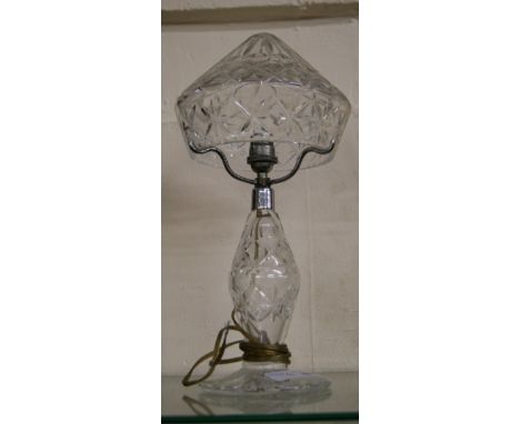 Vintage crystal lamp and shade (not tested)