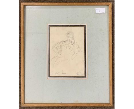 John Hayter (British,1800-1891) inscribed "Sir George" pencil portrait of his brother Sir George Hayter, signed,14x19cm, fram
