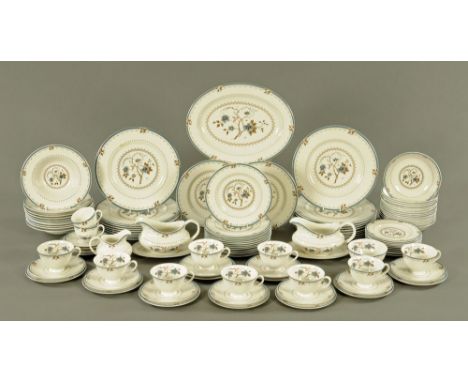 A Royal Doulton "Old Colony" dinner service, comprising oval ashette, 18 plates 27 cm, 2 plates 23 cm, 13 plates 20 cm, 19 pl
