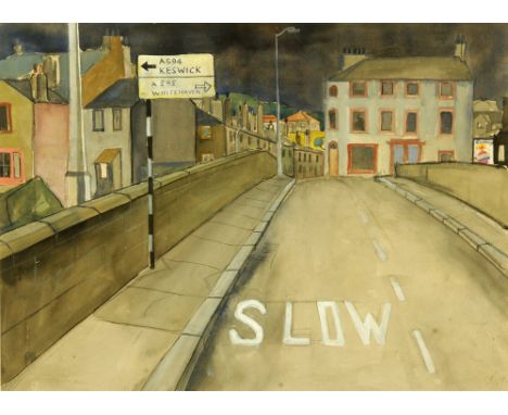 Percy Kelly (1918-1993), watercolour, Gote Bridge Cockermouth.  45 x 62 cm, framed and mounted, signed with initials and with