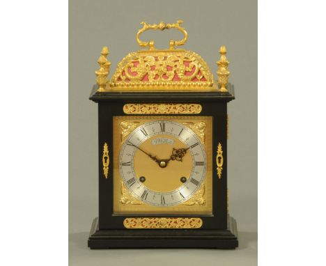 The F W Elliott Golden Jubilee bracket clock, in the 17th century style, limited edition 25/100, with pierced basket top and 