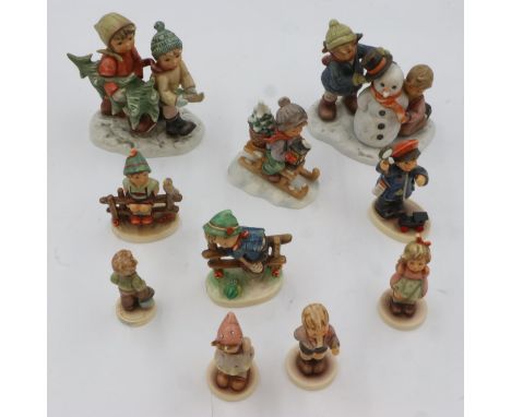 A collection of M. J. Hummel Goebel figurines, all boxed (10), no visible damages or repairs. UK P&amp;P Group 3 (£30+VAT for