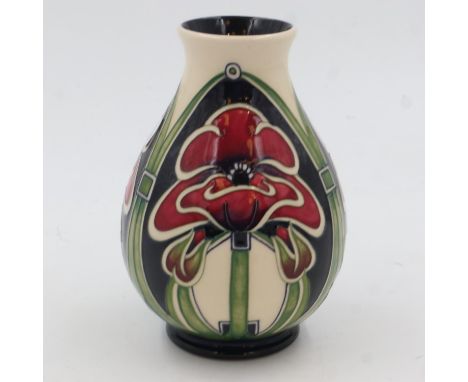 Rachel Bishop for Moorcroft vase in the Petal Dome pattern, painted marks and dated 2012, no cracks or chips, H: 19 cm. UK P&