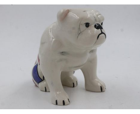 Lorna Bailey Union Jack bulldog, no cracks or chips, H: 16 cm. UK P&P Group 2 (£20+VAT for the first lot and £4+VAT for subse