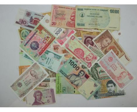 Approximately 30 world bank notes mostly uncircualted. UK P&amp;P Group 1 (£16+VAT for the first lot and £2+VAT for subsequen