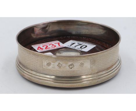 Broadway &amp; Co hallmarked silver bottle coaster. UK P&amp;P Group 1 (£16+VAT for the first lot and £2+VAT for subsequent l