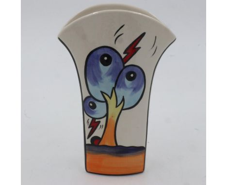 Lorna Bailey round top vase in the Bursley Way pattern, no cracks or chips, H: 21 cm. UK P&amp;P Group 2 (£20+VAT for the fir