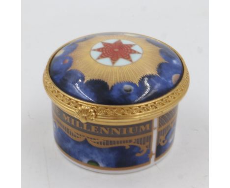 Royal Worcester millennium covered pill box. UK P&amp;P Group 1 (£16+VAT for the first lot and £2+VAT for subsequent lots) 