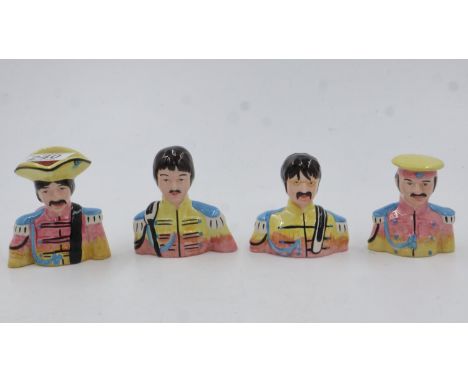Set of four Lorna Bailey The Beatles ceramic busts, no cracks or chips, largest H: 90 mm. UK P&amp;P Group 2 (£20+VAT for the