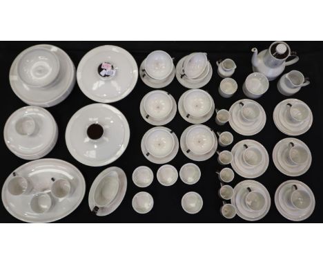Royal Doulton tea and dinner service in the Morning Star pattern, a six-place setting with additional pieces (82 pieces total