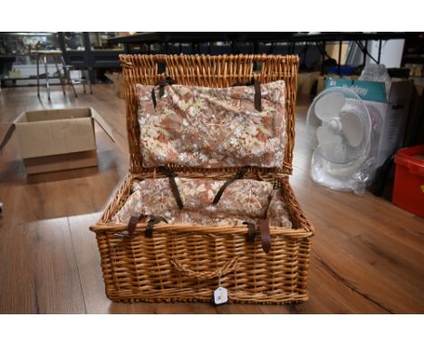 Vintage wicker picnic basket 