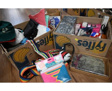 2 boxes of cool bag, vintage cups, halogen lamp, etc