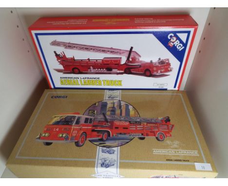 Corgi - two boxed sets, American LaFrance aerial ladder truck # 97320 and # 97321 - Est £20 - £40
