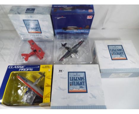 Diecast Aeroplanes - 3 Hallmark Legends in Flight replica aeroplanes to include QHA1002, QHA1004, QHA1005, a Classic Lockheed