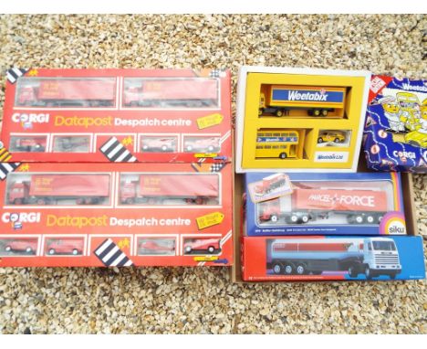 Corgi / Siku - two Corgi Datapost Despatch centre boxed sets # 3184, a Corgi Weetabix special edition boxed set, a Siku Parce