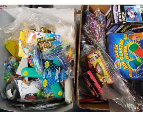 A large quantity of unused retail stock to include magic sets, party accessories, craft kits, air horns and similar (2)