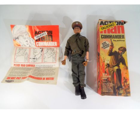 Action Man - an original Action Man Talking Commander by Palitoy with brown flock hair, painted eyes and talking mechanism, c