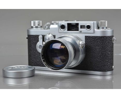 A Leitz Wetzlar Leica IIIg  Rangefinder Camera, serial no 955485, 1959, shutter working, self timer working, rangefinder work
