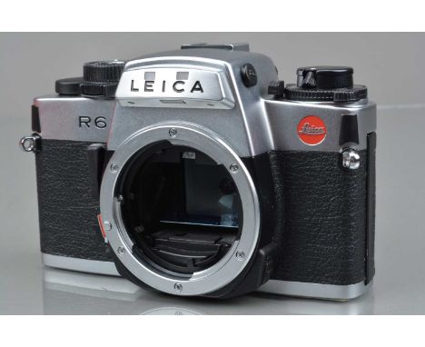 A Leica R6 Camera Body, chrome, made in Germany, serial no 1775352, shutter working, meter responsive, camera responsive in s