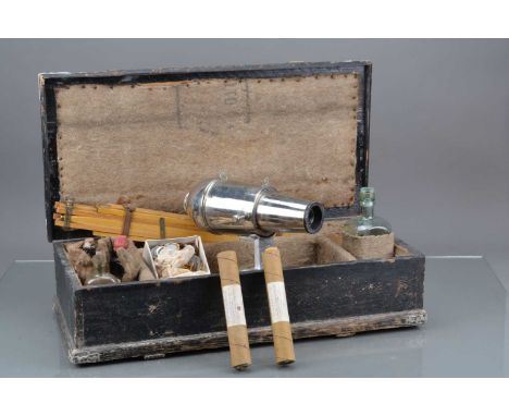 A Chicago Ferrotype Co. Wonder Photo Cannon Photo Button Machine Camera, Patented DEC 22 08 (19), serial no 060 A, some surfa
