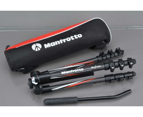 A Manfrotto Befree MKBFR4-BH Carbon Fiber Tripod, VG, with Manfrotto bag, in maker's box