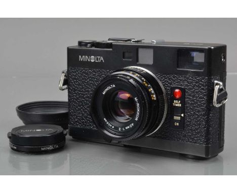 A Minolta CLE Rangefinder Camera, serial no 1005162, shutter working, mater working, camera responsive in auto, self timer wo