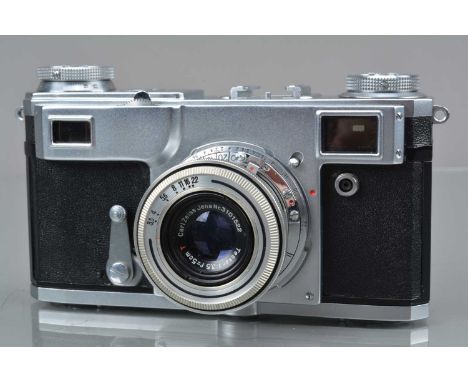 A No Name Kiev 4a (Type 1) Rangefinder Camera, made in USSR Occupied Germany, serial no 6307518, shutter not working, rangefi