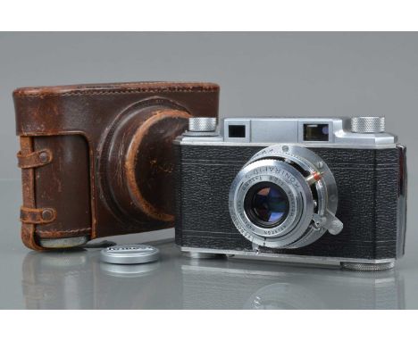 A Konica I Rangefinder Camera, 1950, serial no 65464, shutter sluggish, rangefinder working, body G, with 50mm f/2.8 Hexanon 