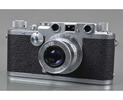 A Leitz Wetzlar Leica IIIf Rangefinder Camera, black dial, serial no 538731, 1950-51, shutter working in fast speeds, not clo